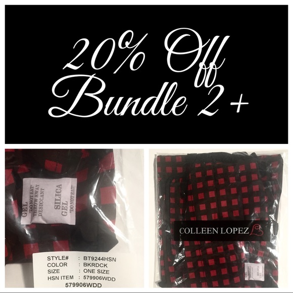 Colleen Lopez Plaid Apron Set Red Black - Picture 2 of 4
